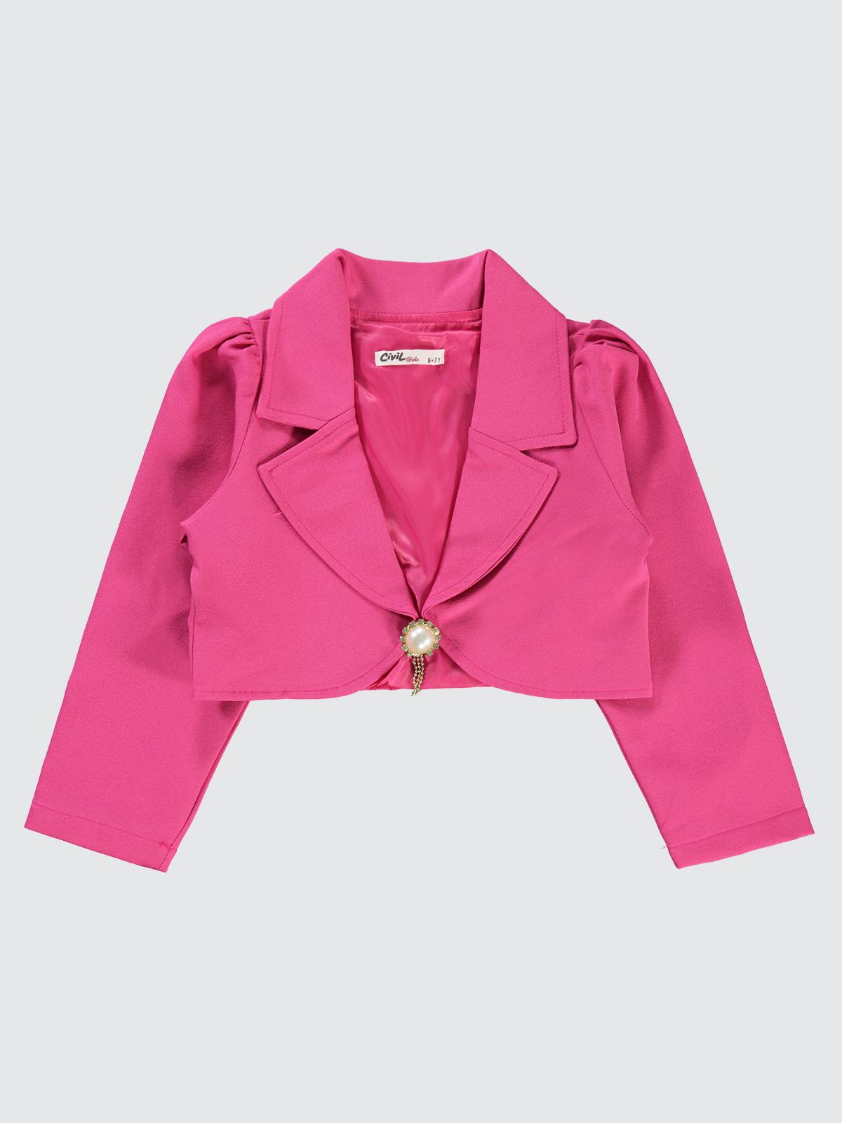 Civil Girls Broşlu 10-13 Yaş Bolero - Fusya