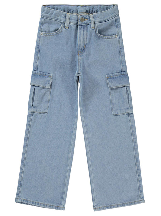 Civil Girls Kargo Cepli 10-13 Yaş Pantolon - Mavi