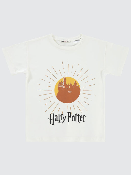 Harry Potter 6-9 Yaş Tişört - Ekru