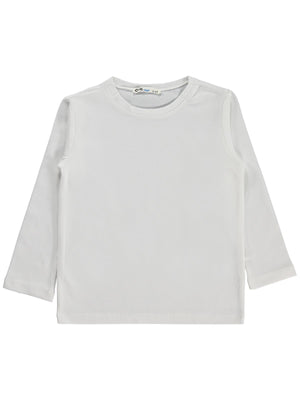 Civil Boys Erkek Çocuk Basic Sweatshirt | Likralı Süprem Uzun Kol | Okul Kreş ve Günlük Kullanım - Ekru