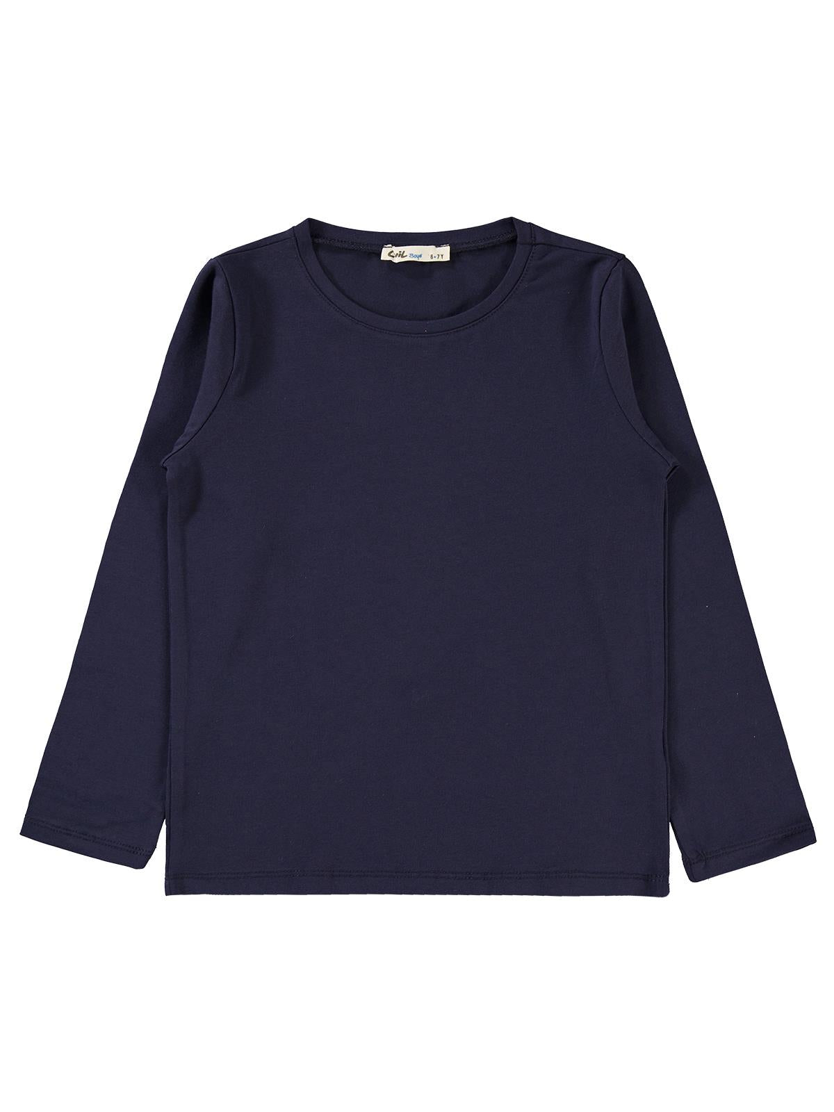 Civil Erkek Çocuk Basic Sweatshirt | Likralı Süprem Uzun Kol | Okul Kreş ve Günlük Kullanım - Lacivert