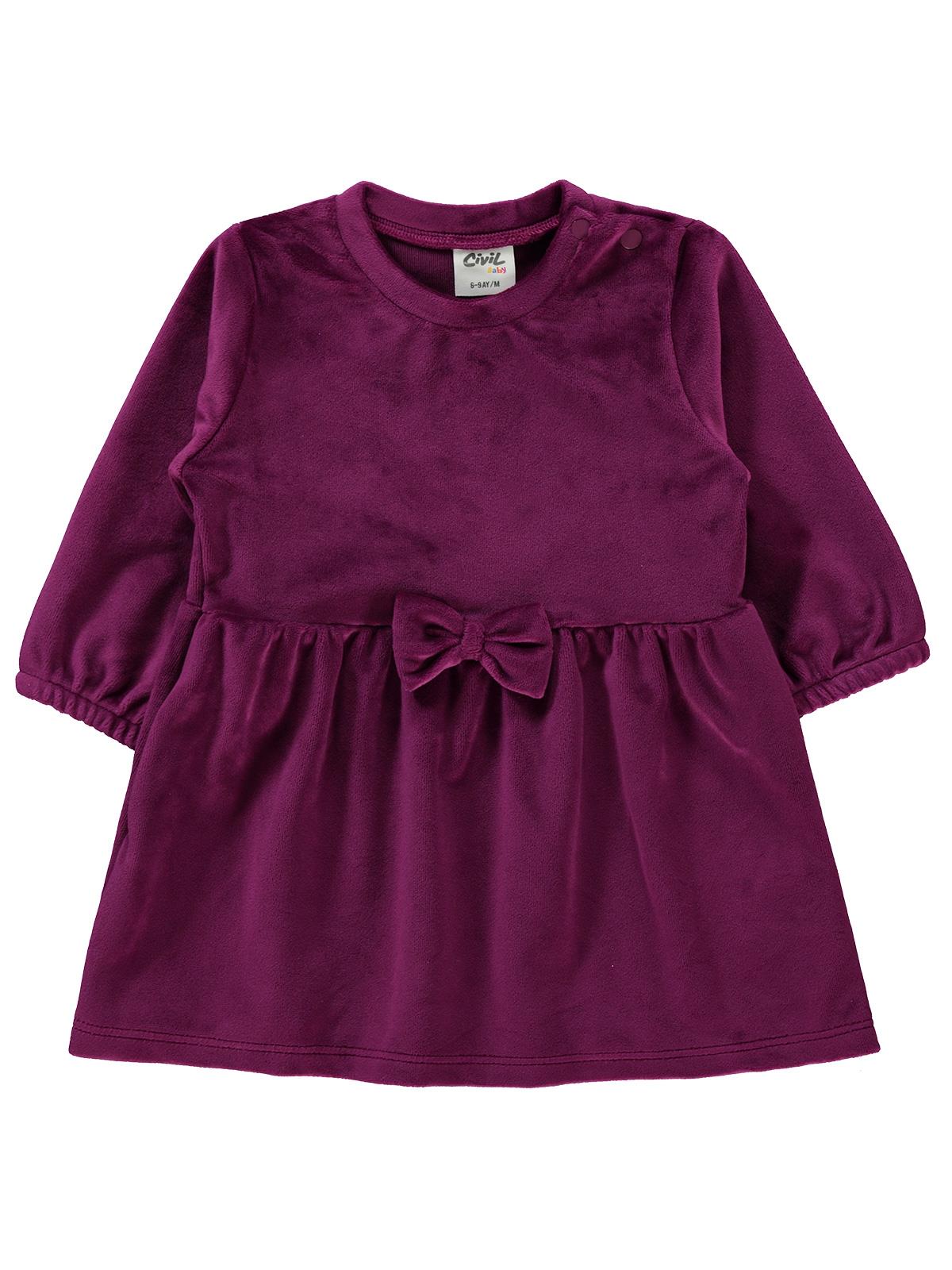 Civil Baby Kol Ucu Lastikli 6-18 Ay Elbise - Lila