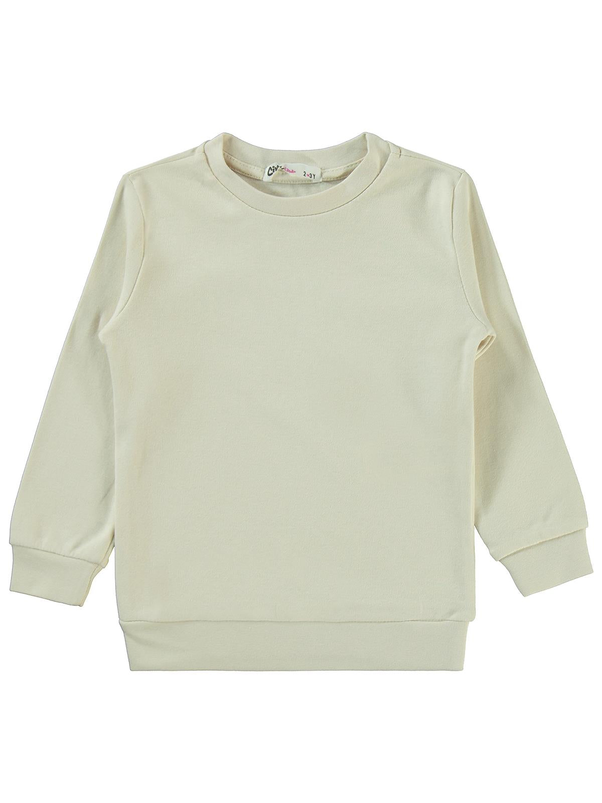 Civil Girls Düz 2-5 Yaş Sweatshirt - Ekru