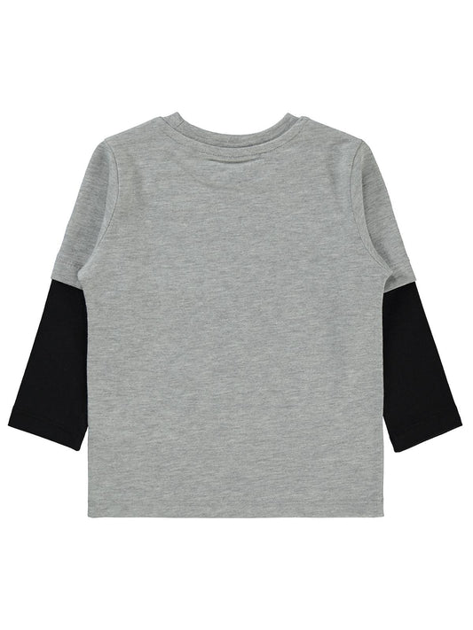 Civil Erkek Çocuk Streetball Baskılı Sweatshirt | Süprem Uzun Kol | Okul Kreş ve Günlük Kullanım - Gri