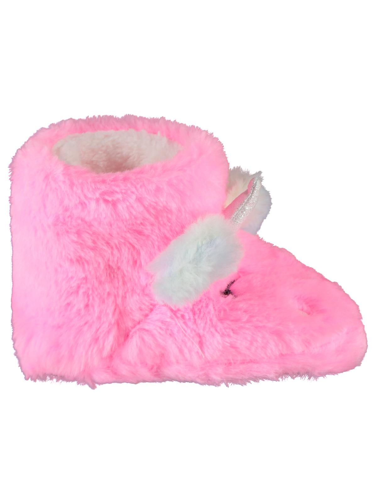 Civil Kız Çocuk Unicorn Figürlü Tabanlı Panduf | Pelüş | Okul Kreş ve Günlük Kullanım - Pembe