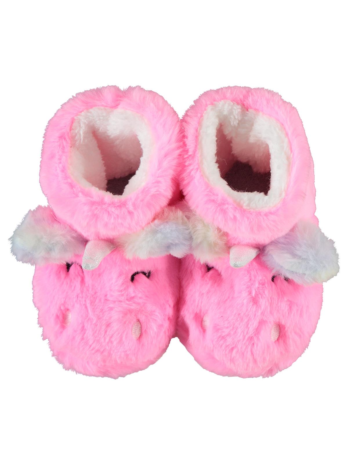 Civil Kız Çocuk Unicorn Figürlü Tabanlı Panduf | Pelüş | Okul Kreş ve Günlük Kullanım - Pembe