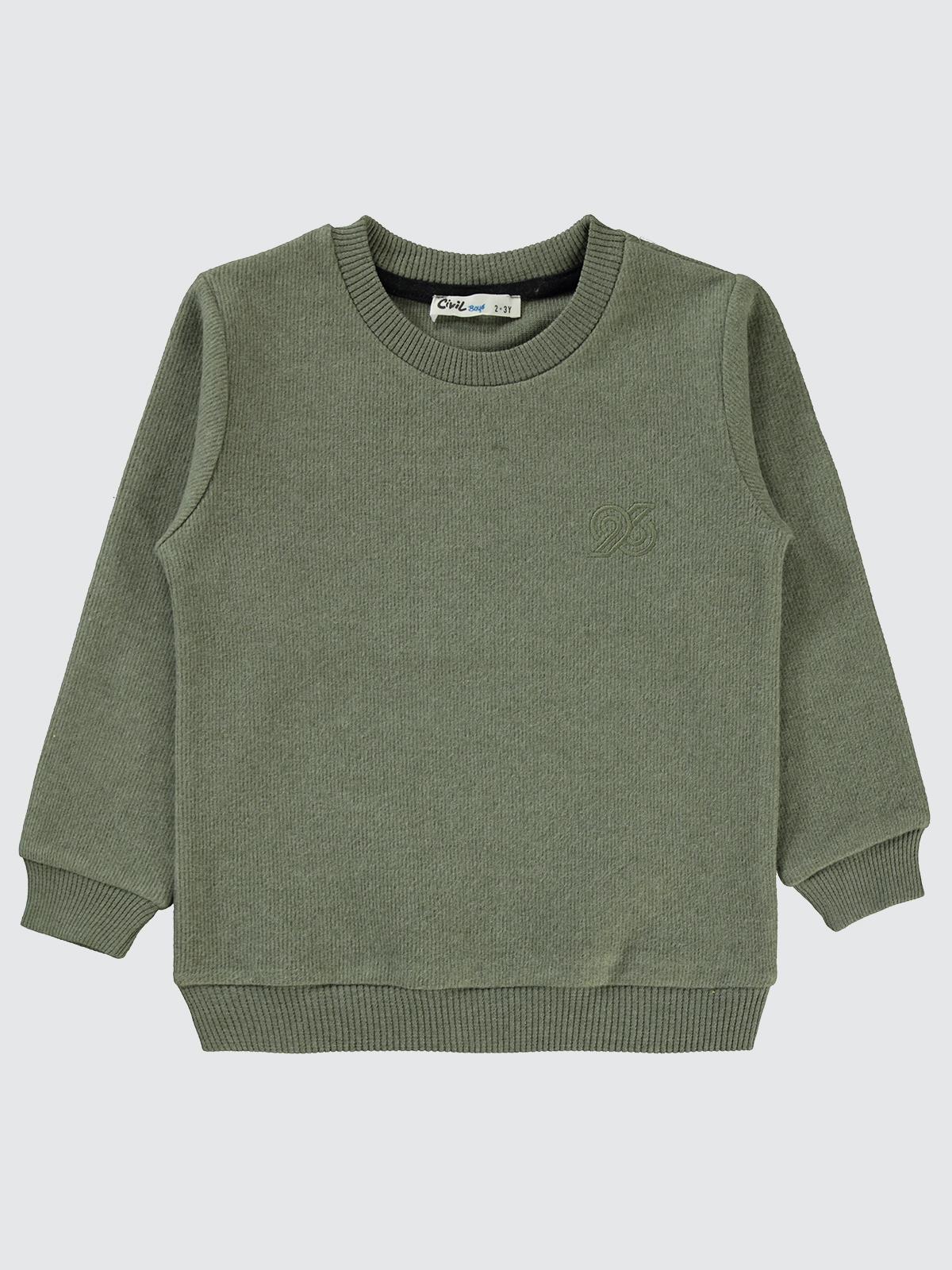 Civil Boys 96 Nakışlı 2-5 Yaş Sweatshirt - Haki