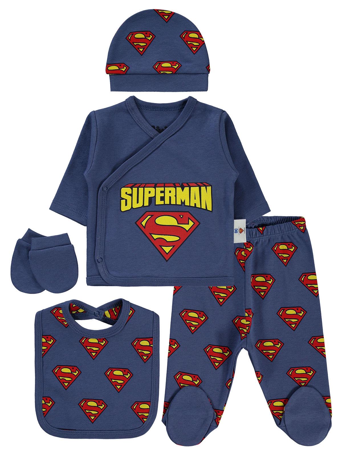Superman Logo Zıbın Takımları - Mavi