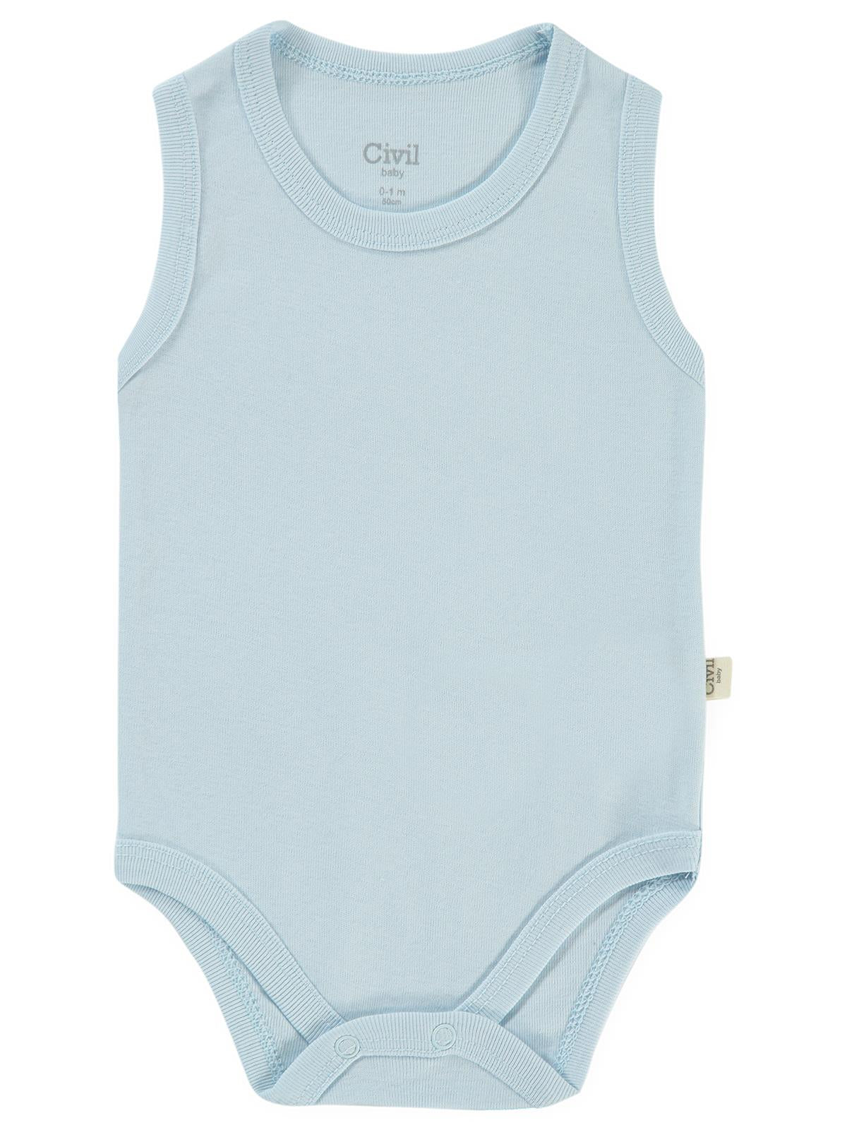 Civil Baby Düz Renkli  Çıtçıtlı Badi - Mavi