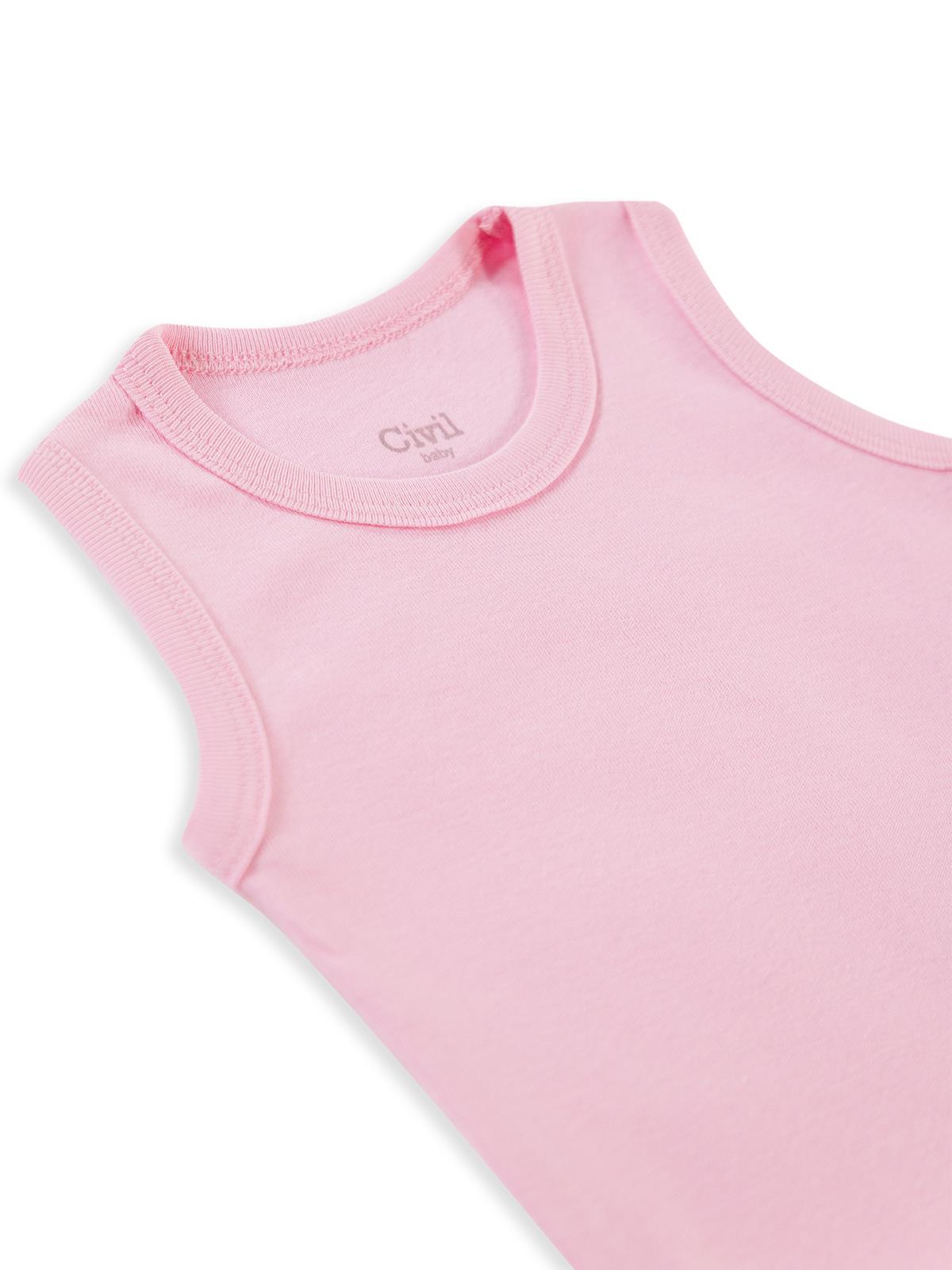 Civil Baby Düz Renkli 3-9 Ay Çıtçıtlı Badi - Pembe