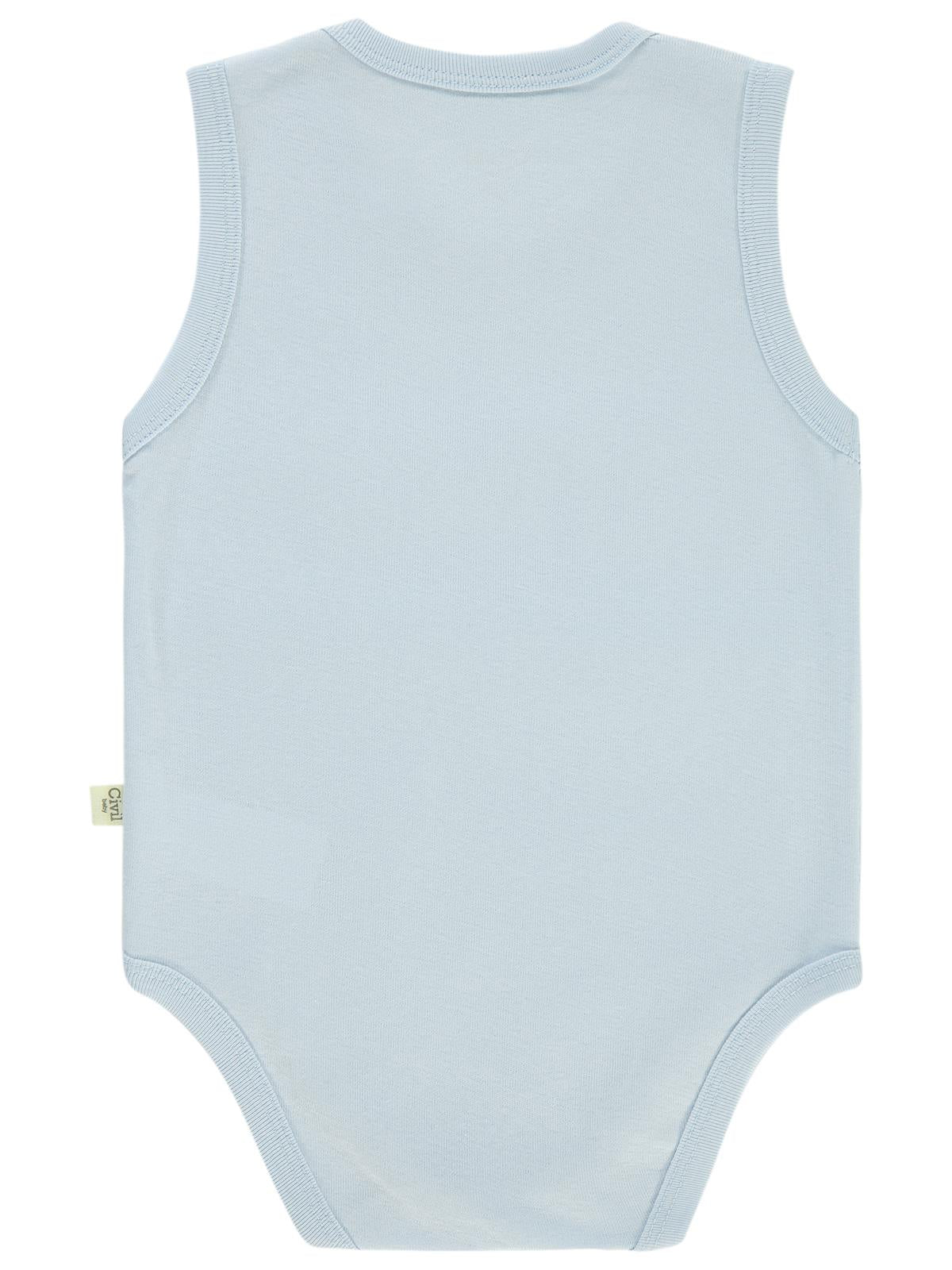 Civil Baby Düz Renkli 1-3 Yaş Çıtçıtlı Badi - Mavi