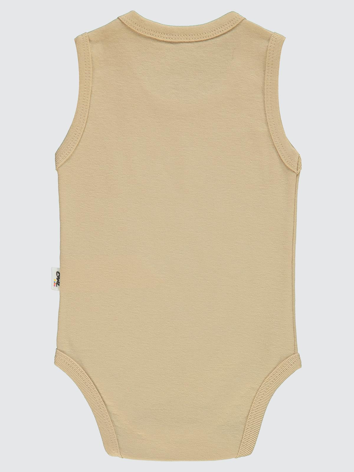 Civil Baby Düz Renkli 1-3 Yaş Çıtçıtlı Badi - Kahverengi