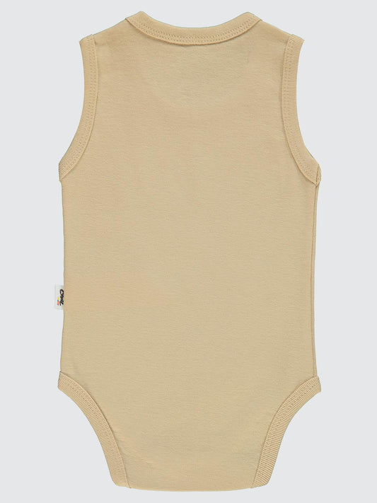 Civil Baby Düz Renkli 1-3 Yaş Çıtçıtlı Badi - Kahverengi