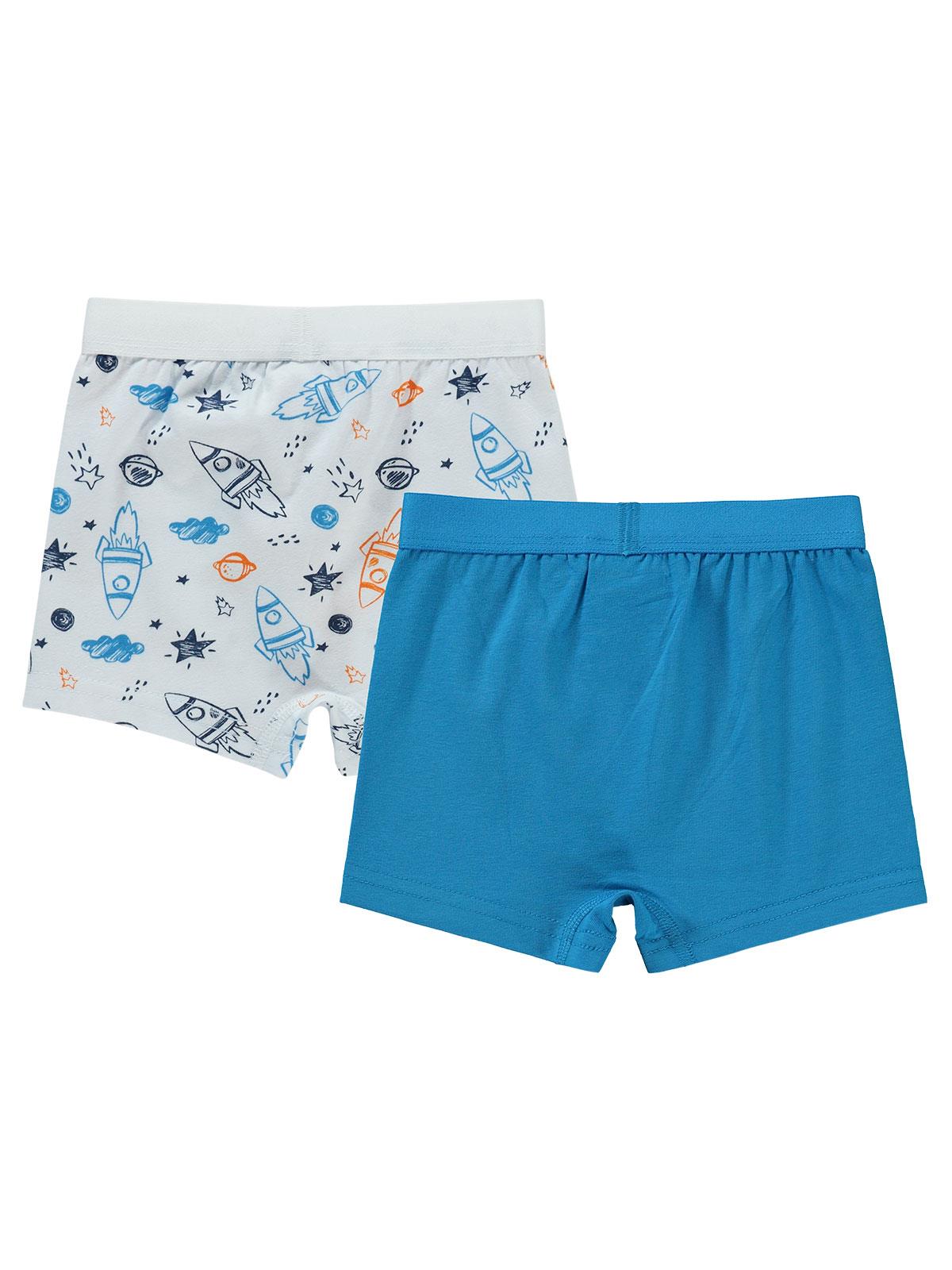 Civil Erkek Çocuk Space 2'li Boxer Set | Likralı Süprem Baskılı | Okul Kreş ve Günlük Kullanım