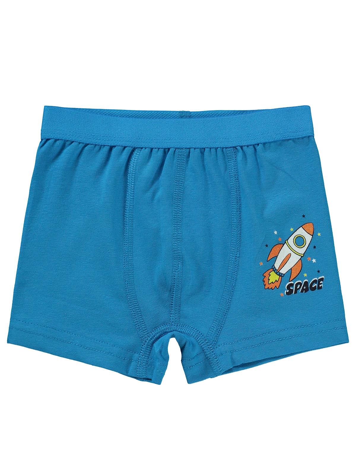 Civil Erkek Çocuk Space 2'li Boxer Set | Likralı Süprem Baskılı | Okul Kreş ve Günlük Kullanım