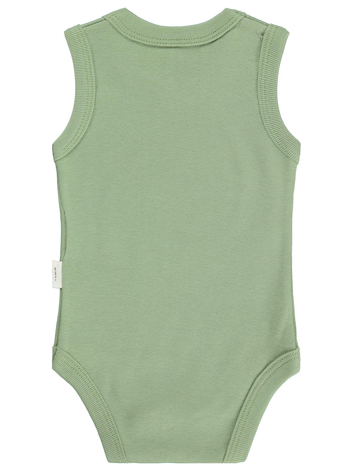 Civil Baby Little Bear Baskılı 1-36 Ay Çıtçıtlı Badi - Haki