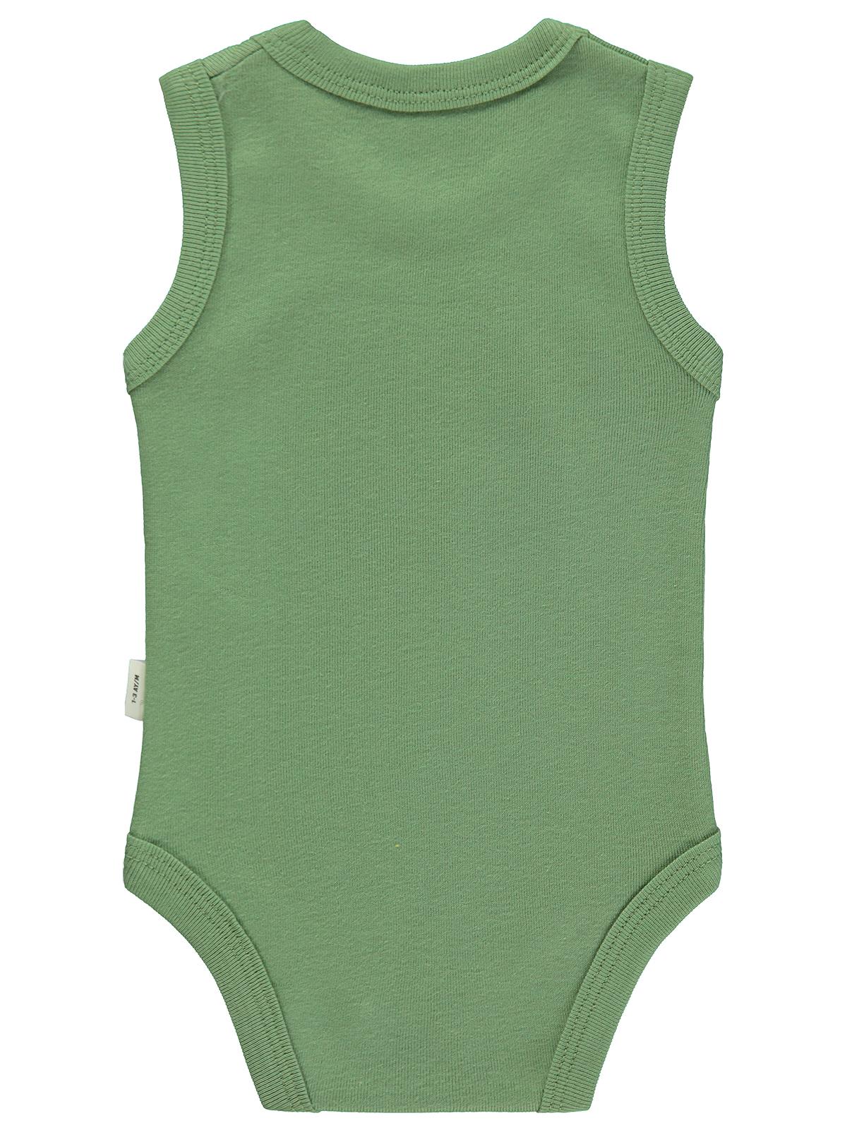 Civil Baby Little Bear Baskılı 1-36 Ay Çıtçıtlı Badi - Haki