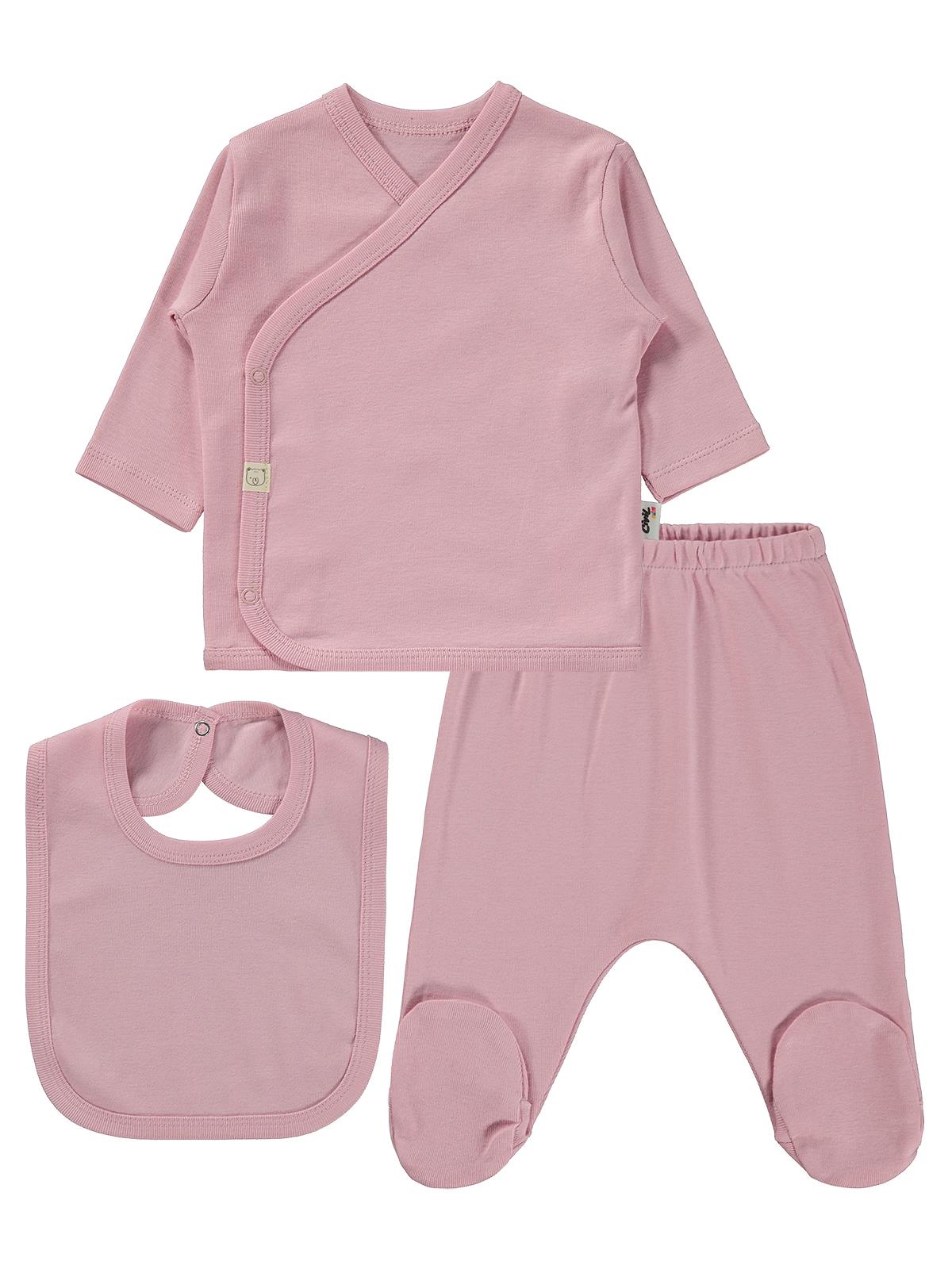 Civil Baby 3'Lü Basic 0-1 Ay Zıbın Takımları - Pembe