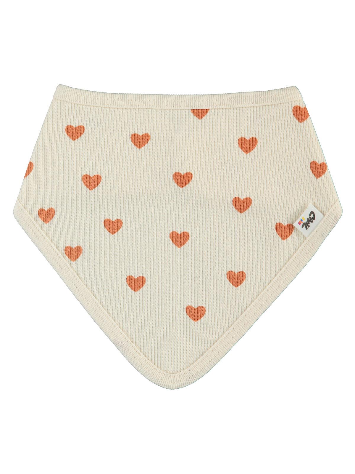 Civil Baby Kalp - Zürafa Desenli Mama Önlüğü - Fil Dişi