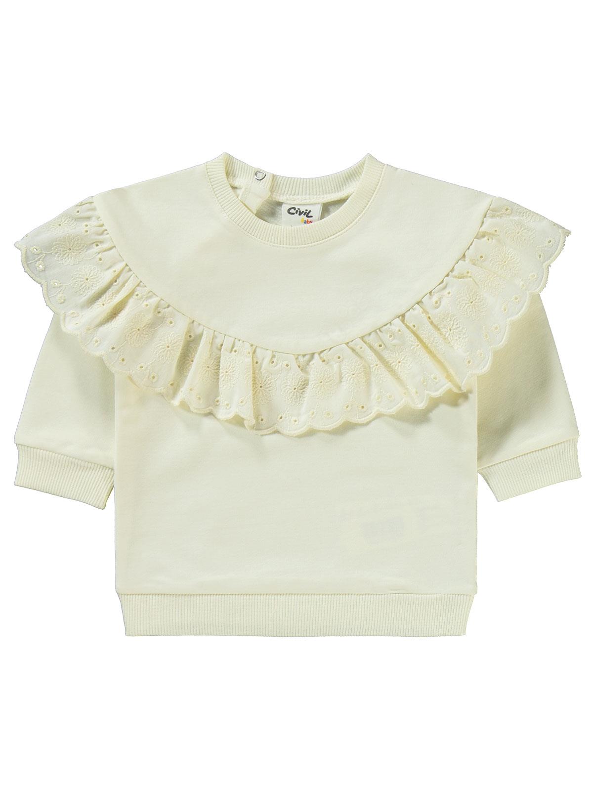 Civil Baby Brodeli 6-18 Ay Takım - Ekru