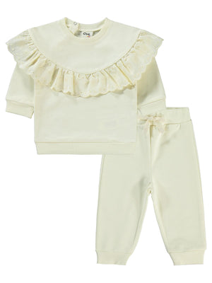 Civil Baby Brodeli 6-18 Ay Takım - Ekru