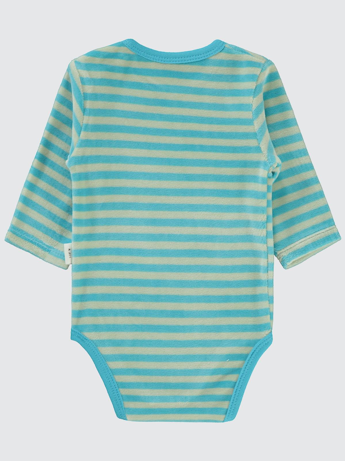 Civil Baby Çizgili 1-18 AY Çıtçıtlı Badi - Mavi