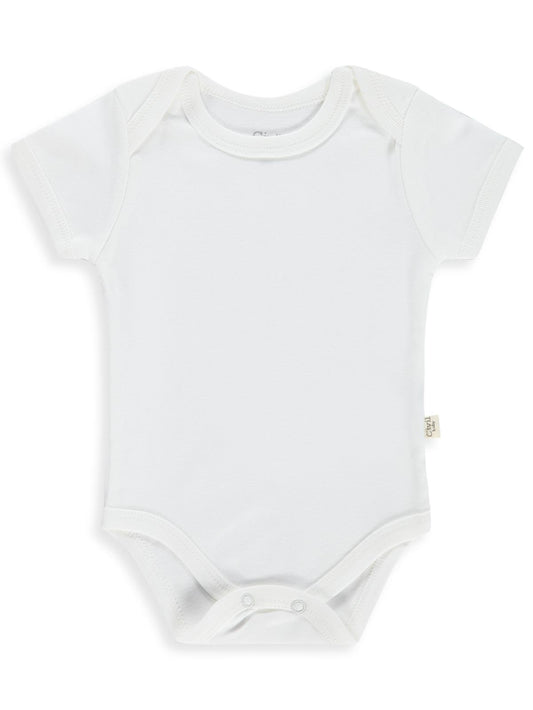 Civil Baby 5 li Düz Kısa Kol  Çıtçıtlı Badi - Beyaz
