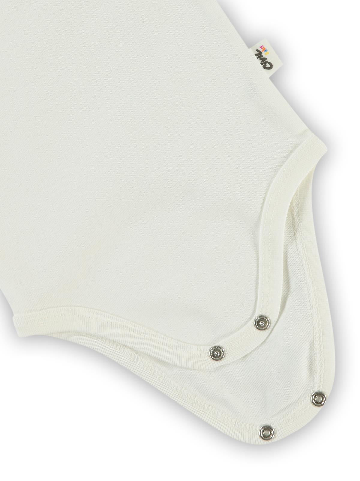 Civil Baby 5 li Düz Basic Sıfır Kol 0-1 Ay Çıtçıtlı Badi - Beyaz