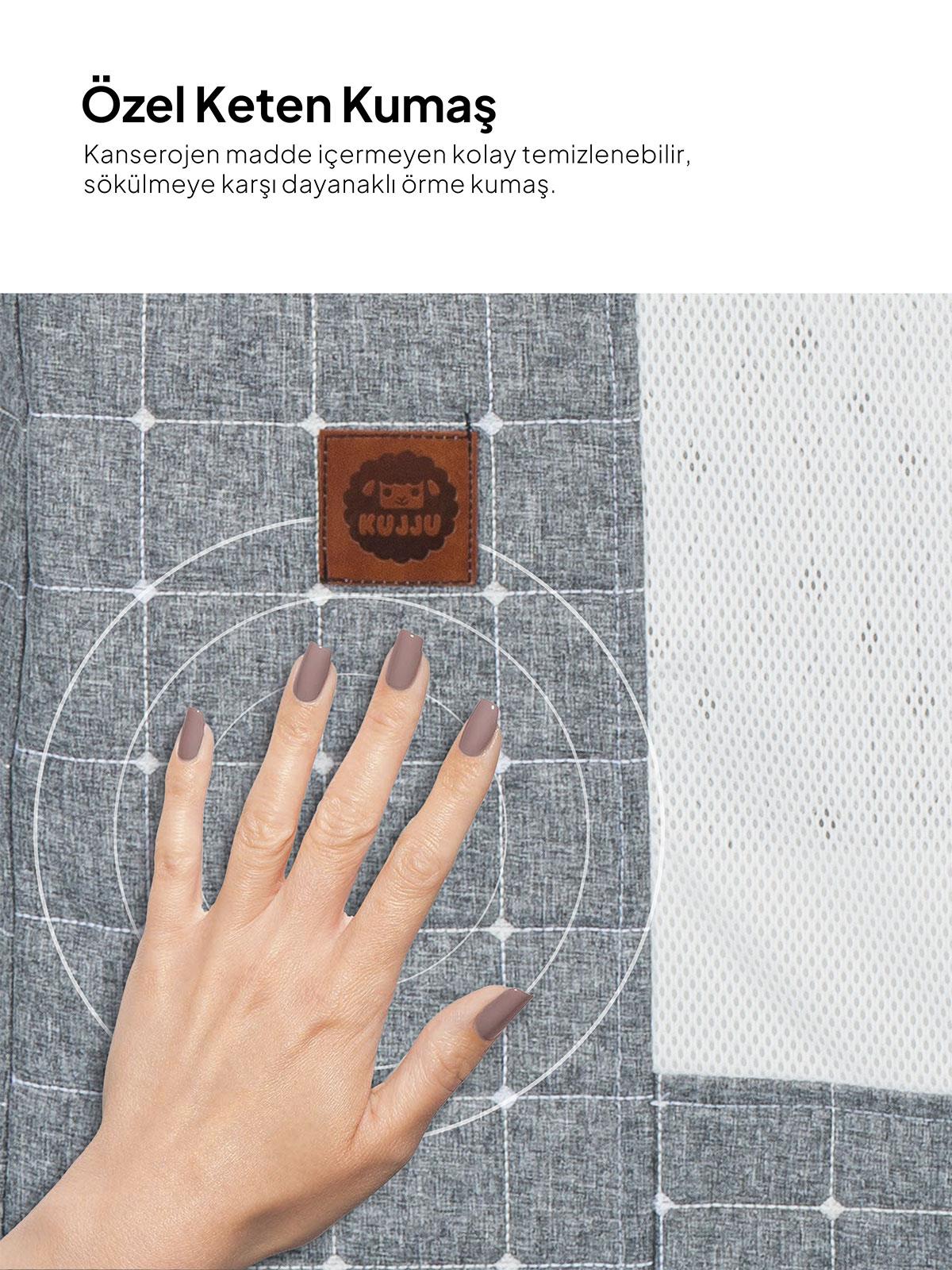 Kujju Elegance Cibinlikli Anne Yanı Sallanır Beşik - Kahverengi