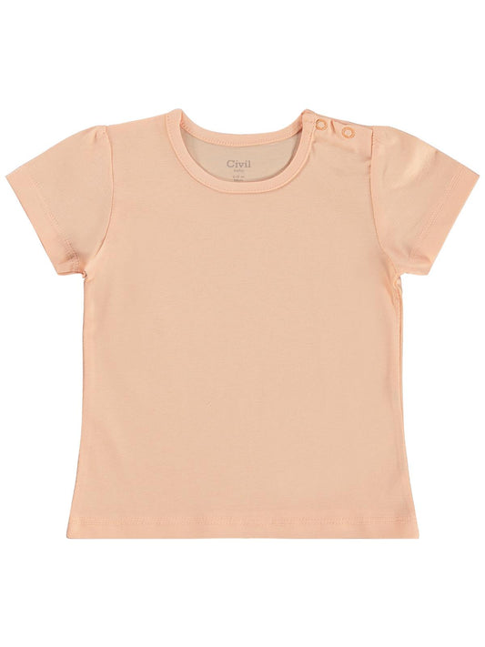 Civil Baby Kız Bebek Tişört 6-18 Ay - Pudra