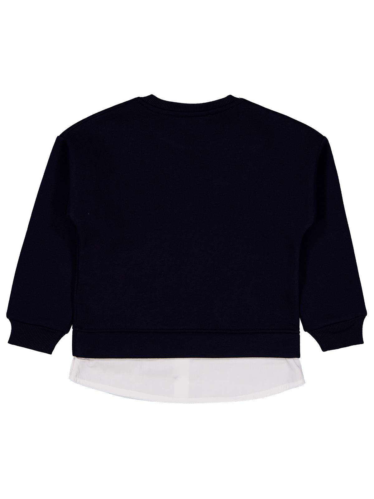 Civil Kız Çocuk Love You Forever Baskılı Sweatshirt | 3 İp Uzun Kol | Okul Kreş ve Günlük Kullanım - Lacivert