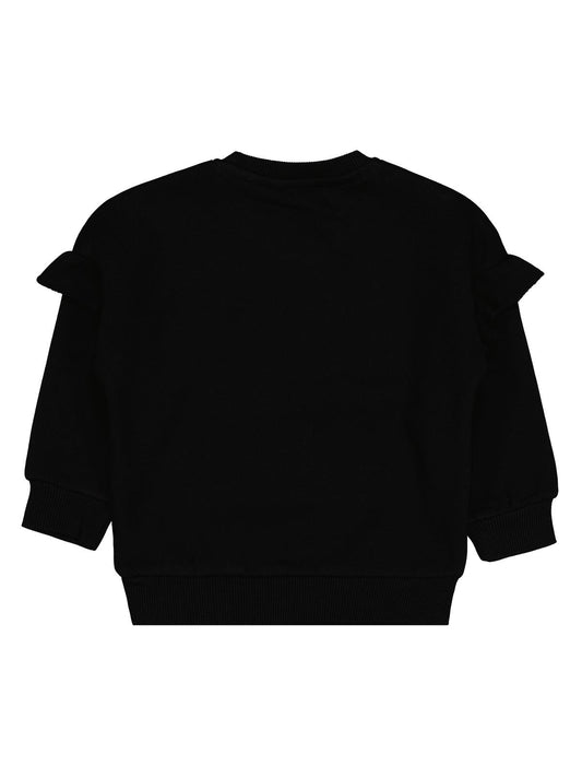 Civil Kız Çocuk Unicorn Nakışlı Sweatshirt | 3 İp Uzun Kol | Okul Kreş ve Günlük Kullanım - Siyah