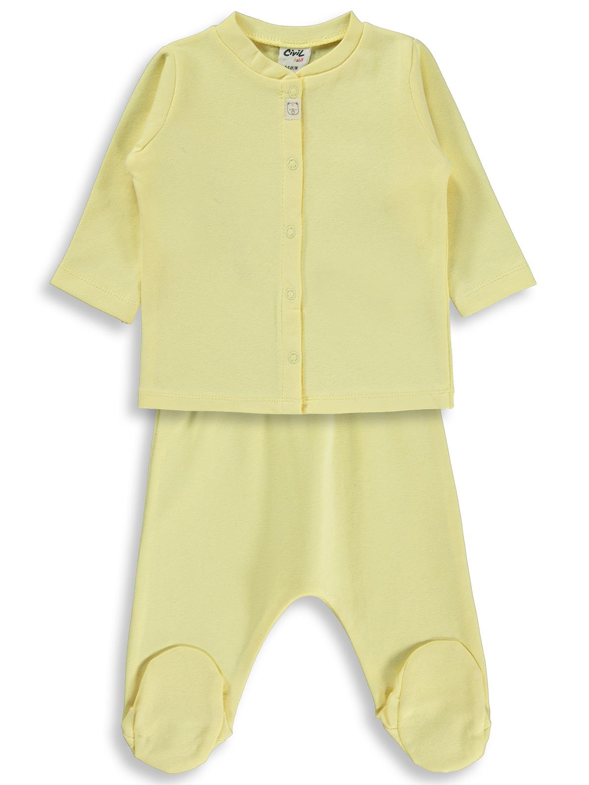 Civil Baby Düz 1-6 Ay Pijama Takımı - Sarı