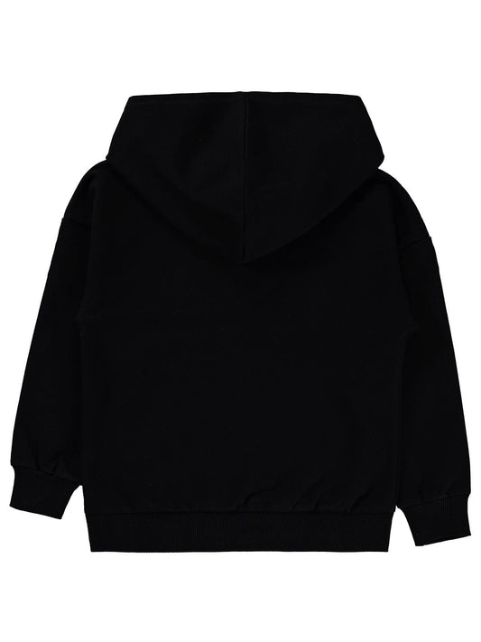 Civil Erkek Çocuk Neber Baskılı Sweatshirt | 2 İp Uzun Kol Kapşonlu | Okul Kreş ve Günlük Kullanım - Siyah