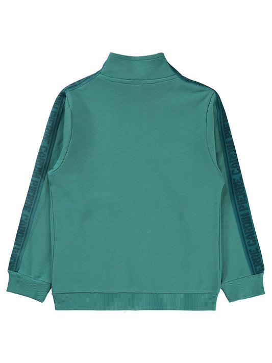 Pierre Cardin Şeritli 10-12 Yaş Hırka - Yeşil