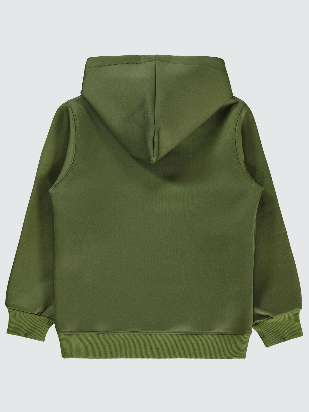Pierre Cardin Original Baskılı Sweatshirt | Dalgıç Uzun Kol Kapşonlu | Okul Kreş ve Günlük Kullanım - Haki