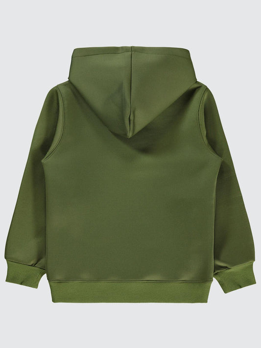 Pierre Cardin Original Baskılı Sweatshirt | Dalgıç Uzun Kol Kapşonlu | Okul Kreş ve Günlük Kullanım - Haki