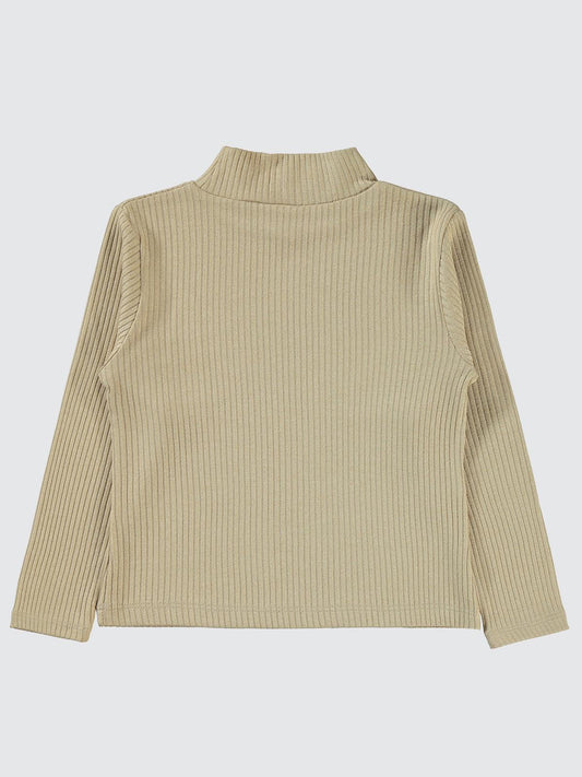 Pierre Cardin Sweatshirt | Viskoz Uzun Kol Balıkçı Yaka | Okul Kreş ve Günlük Kullanım - Bej