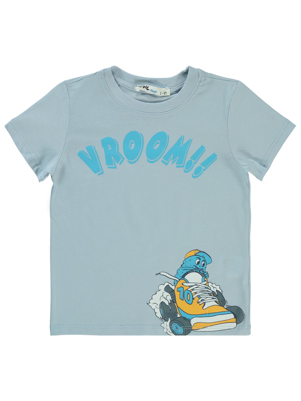 Civil Boys Vroom Baskılı 2-5 Yaş Tişört - Mavi