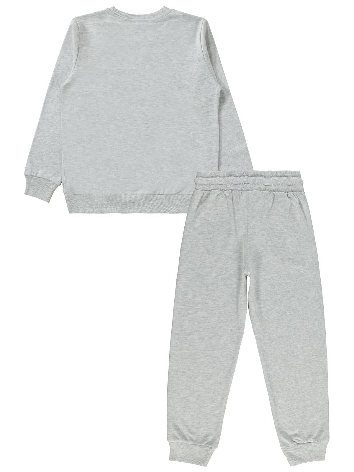 Civil Erkek Çocuk Unisex Basic Eşofman Takımı | 2 İp - 2 İp Uzun Kol | Okul Kreş ve Günlük Kullanım - Gri