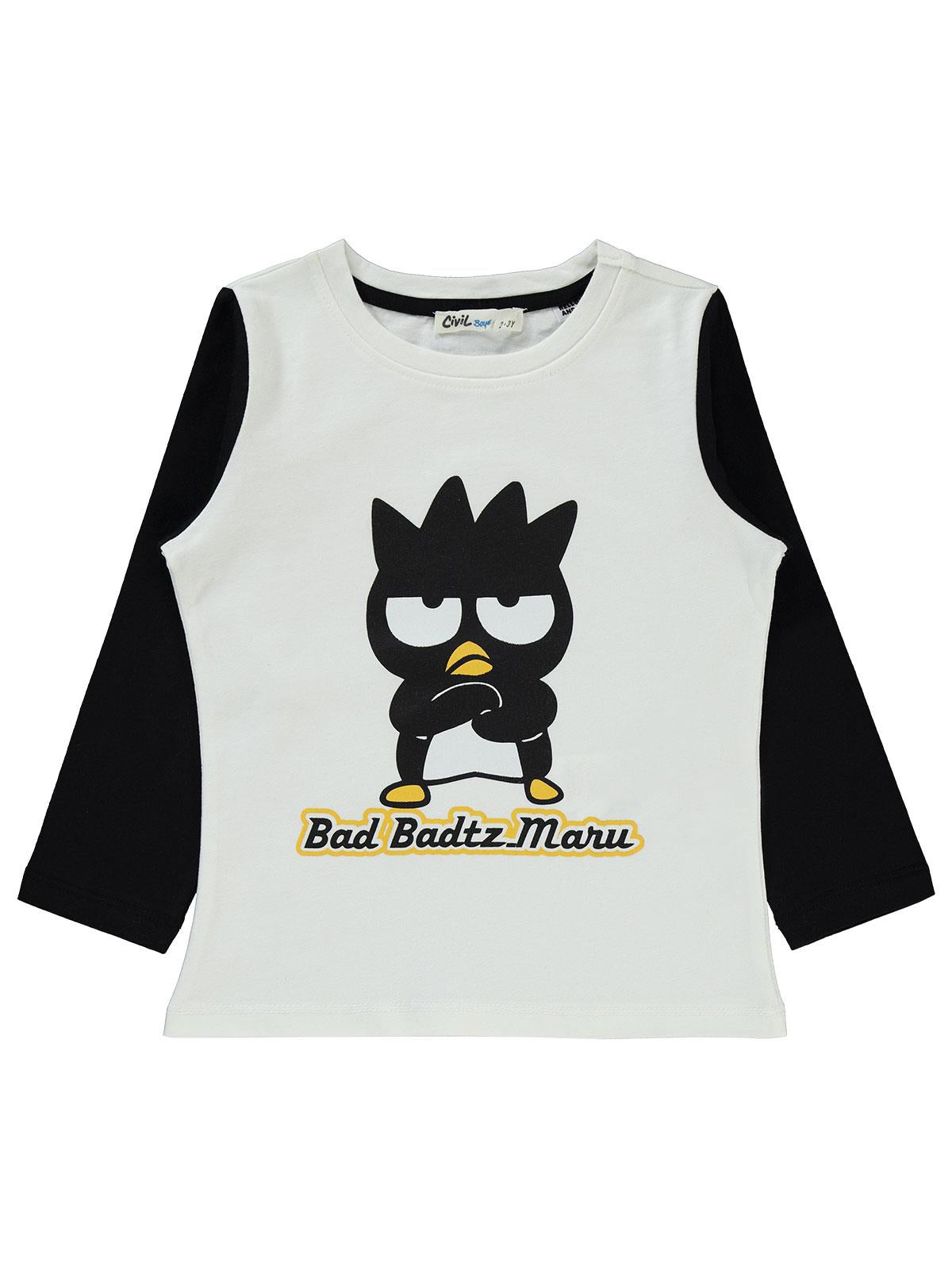 Civil Erkek Çocuk Sanrio Bad Badtz Maru Sweatshirt | Süprem Uzun Kol | Okul Kreş ve Günlük Kullanım - Ekru