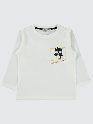 Civil Erkek Çocuk Sanrio Bad Badtz Maru Sweatshirt | Süprem Uzun Kol | Okul Kreş ve Günlük Kullanım - Ekru
