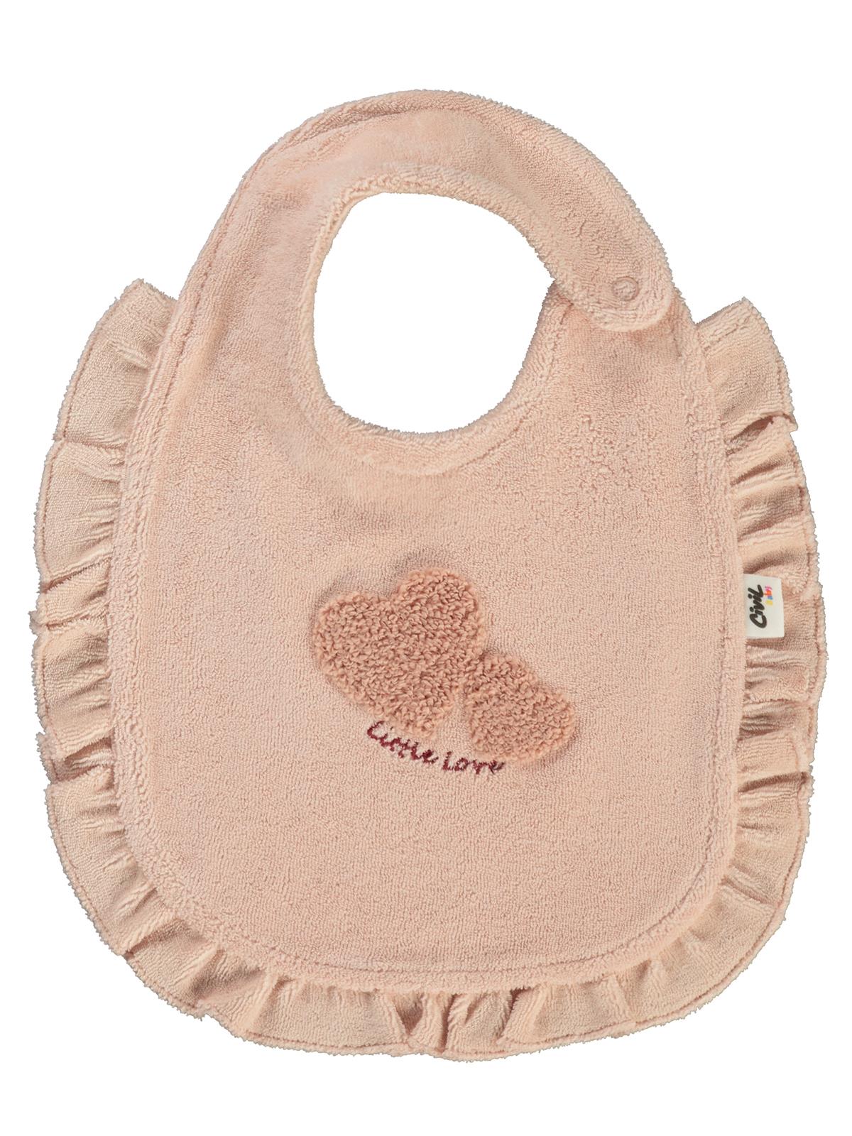 Civil Baby Kalp Jakarlı Mama Önlüğü - Pudra