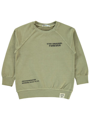 Civil Boys Stay Orıgınal Baskılı 2-5 Yaş Sweatshirt - Bej