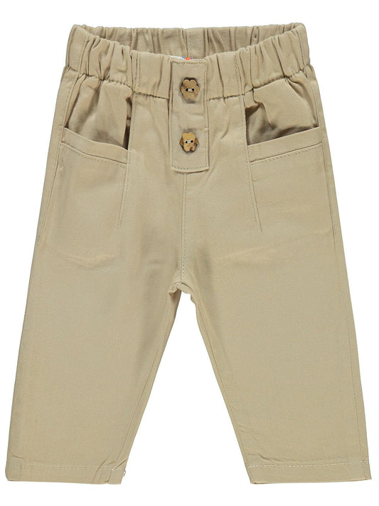 Civil Baby Düğme Detaylı 6-18 Ay Pantolon - Bej