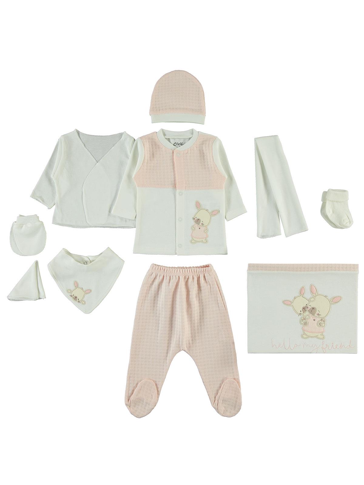 Civil Baby Kız Bebek Zıbın Setleri  - Pudra
