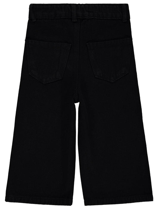 Civil Girls Çiçek Nakışlı 2-5 Yaş Pantolon - Siyah