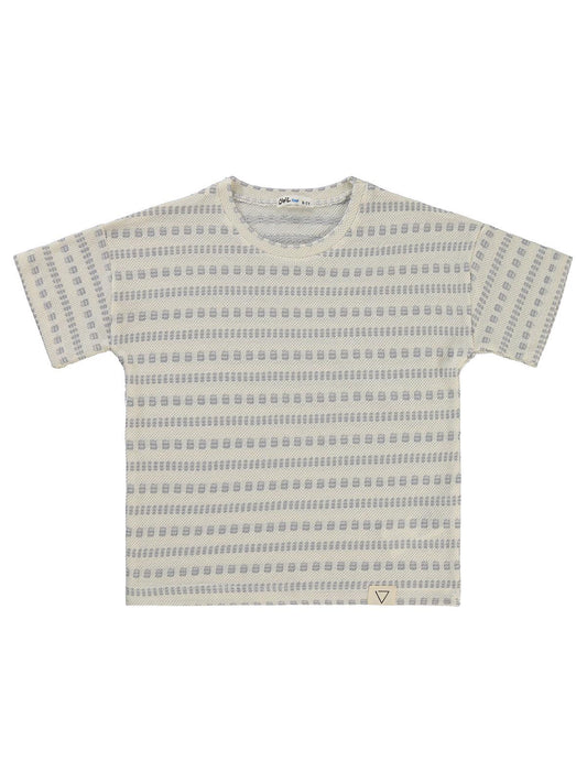 Civil Boys Kendinden Desenli 10-13 Yaş Tişört - Gri