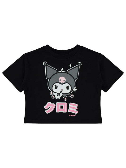 Kuromi 2-5 Yaş Tişört - Siyah