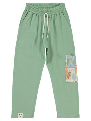 Civil Boys Desenli  Cepli 6-9 Yaş Pantolon - Yeşil